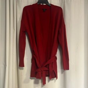 Halogen Red Wool Blend Belted Cardigan XL Lightly Used